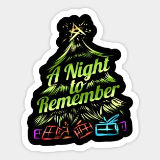 A Night To Remember Christmas Tree With Presents Christmas Sticker